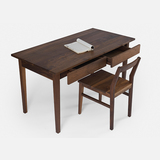 北欧胡桃木书桌办公桌实木日式简约全实木原木写字台电脑桌可定制