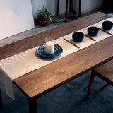 特价原木实木餐桌黑胡桃橡木餐桌书桌办公桌日式北欧客厅家具定制