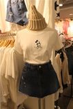 韩国夏季新款短袖T恤女宽松白色可爱简约休闲纯棉卡通印花上衣潮