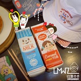 韩国卡通可爱字母牛奶盒造型创意学生女笔袋铅笔盒收纳盒零钱小包