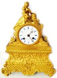 万盛 特价！19世紀法國銅鎦金壁炉钟老旧表古董座鐘挂钟 古董钟表