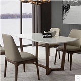 定制简约大理石实木餐桌艺术组合北欧宜家样板房设计师家具