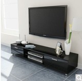 电视柜简约现代黑色烤漆欧式组合电视机柜地柜小户型客厅家具矮柜
