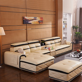 欧式真皮沙发简约现代皮艺沙发组合123大小户型转角沙发客厅家具