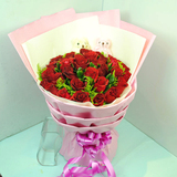 33枝红玫瑰小熊 武汉上海扬州苏州宁波 全国鲜花配送鲜花速递同城