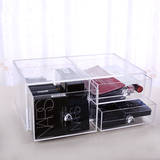 超大号透明抽屉式化妆品收纳盒 组合化妆盒彩妆 收纳柜