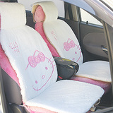 韩国代购正品  Hello Kitty 汽车冬季白色毛茸茸前座坐垫/座垫