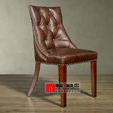 美式复古椅欧式实木做旧客厅餐椅书桌椅法式新古典休闲椅影楼椅子