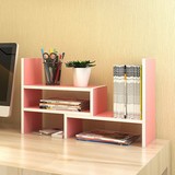 创意电脑桌上书架伸缩桌面书柜儿童简易置物架小型办公板式收纳架