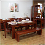 海棠木餐桌椅 纯实木餐桌椅 一桌六椅组合 中式现代简约 实木