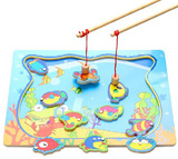 至高玩具大号双杆磁性钓鱼玩具 木制儿童玩具 宝宝早教益智0-3岁