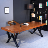 餐桌椅组合简约现代餐桌长方形简易书桌实木铁艺咖啡桌电脑桌餐桌