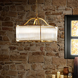 美式简约全铜吊灯后现代设计师客厅餐厅卧室灯具创意三头玻璃吊灯
