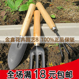 迷你园艺三件套 花园小铁铲 耙铁锹 挖土种菜工具 桌面盆栽小工具