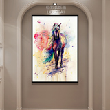 北欧风格客厅玄关装饰画后现代简约装饰画壁画挂画有框画动物马