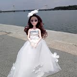 婚纱芭比娃娃衣服可脱3D真眼儿童生日礼物新娘公主女孩过家家玩具