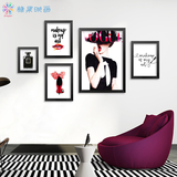 创意客厅装饰画服装店现代简约照片墙壁画卧室个性黑白组合框挂画