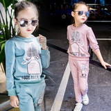 童装秋装套装女童2016新款韩版儿童中大童女童运动休闲卫衣两件套
