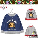 日本代购 BAPE BABY MILO CREWNECK 可爱小猿儿童款套头卫衣