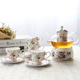 包邮田园花果茶玻璃茶具花果茶茶具玻璃陶瓷骨瓷套装水果茶花茶壶