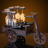 柏帙欧式红酒架创意摆件木质红酒杯架木制红酒酒架 三轮车款特价