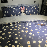 纯棉简欧床上四件套宜家风格1.5 1.8 2.0m米全棉被套床单床笠双人