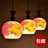 陶瓷中式餐厅灯吊灯三头led田园酒吧台创意后现代简约复古典灯具