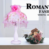 蕾丝欧式韩式田园台灯布艺儿童公主结婚浪漫房间床头礼品粉色台灯