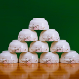 【天天特价】景德镇 陶瓷碗餐具套装瓷器 10个小米饭碗 方型饭碗