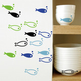 多彩小鱼 一元4只 卫生间浴室卡通动物卧室厨房墙贴纸 2020