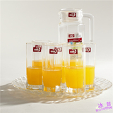 冰昔 青苹果八角杯6只装耐热玻璃杯家用杯子透明水杯套装餐饮具