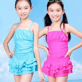 2015韩国新款儿童 女童连体裙式小孩泳装少女学生中大童游泳衣