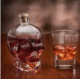 促销创意骷髅头酒瓶附加特酒瓶密封瓶工艺品透明玻璃瓶酒吧用具
