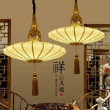 中式雕刻树脂祥云羊皮灯金色金箔吊灯会所茶楼工程灯具 媲美海菱
