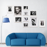 10框实木照片墙影楼创意艺术结婚相片墙客厅相框组合定制作送照片