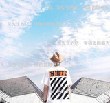 【專櫃正品】OFF-WHITE 16SS新款 橘色植绒印花基础短袖T恤tee男