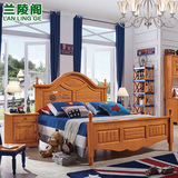 美式全实木儿童床1.2米单人床1.5米双人床男孩 松木全实木家具
