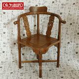 东方御匠鸡翅木三角椅红木家具 中式实木椅子靠背椅休闲椅工作椅
