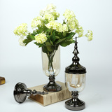 欧式玻璃花瓶透明插花器桌面摆件创意简约现代家居客厅工艺装饰品