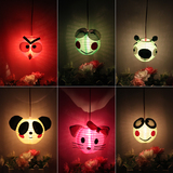 春节幼儿园diy儿童手工制作卡通手提兔子3寸布LED灯笼装饰 批发