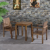 包邮漫咖啡餐桌椅做旧咖啡厅茶座创意实木休闲茶座老榆木门板桌椅