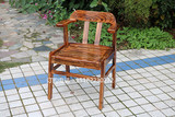 特价 实木扶手椅碳化色靠背木椅 复古休闲书房椅木头椅木质餐椅子