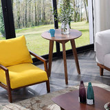 圆形实木迷你茶几小桌子创意简约现代组装沙发边桌边几卧室桌子矮