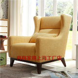 美式单人沙发欧式布艺沙发椅咖啡客厅时尚小户型简约宜家休闲沙发