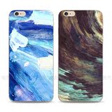 清新简约水彩艺术油画iPhone6手机壳苹果6plus保护套磨砂5se外壳