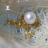 天然海水珍珠18K金项链白色正圆无暇女款简约短款锁骨链专柜品质