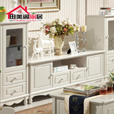 韩式田园电视柜酒柜组合 欧式地柜单门木质展示柜 玻璃门装饰柜