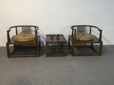 新中式老榆木官帽椅 实木茶椅主人椅 禅椅圈椅泡茶椅明清仿古家具