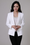 白色小西装女斯科秋季女装职业装韩版修身长袖白领西服外套白色