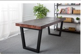 loft简约大型长条桌会议桌美式实木桌工业风桌铁艺长桌办公桌家具